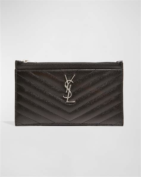 ysl monogram chevron quilted pouch bag wallet|Saint Laurent Monogram Quilted Leather Wallet Clutch.